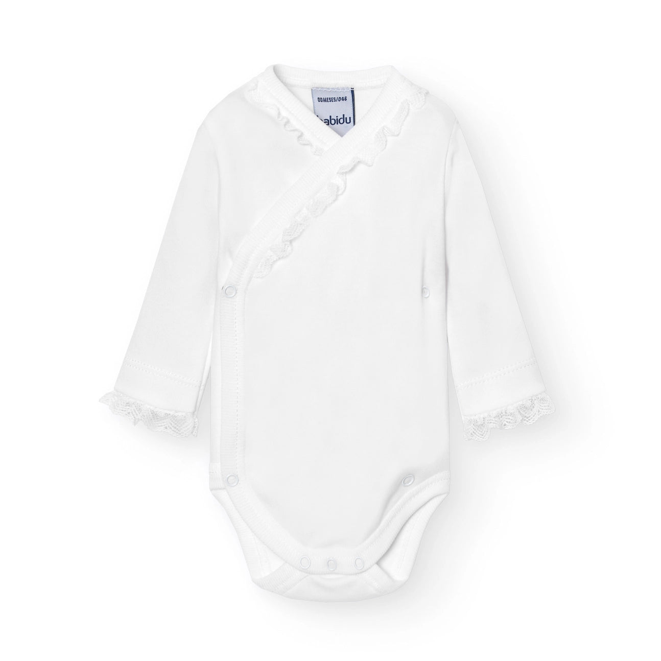 Babidu Omslagsbody med blondekant – Hvit