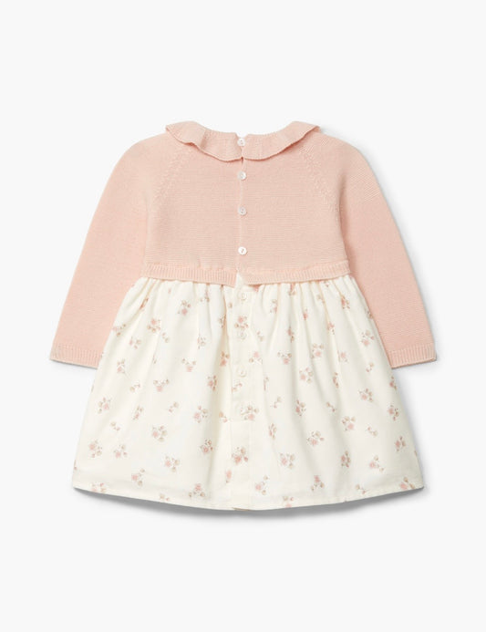 Kjole med blomsterprint og strikket overdel | Wedoble
