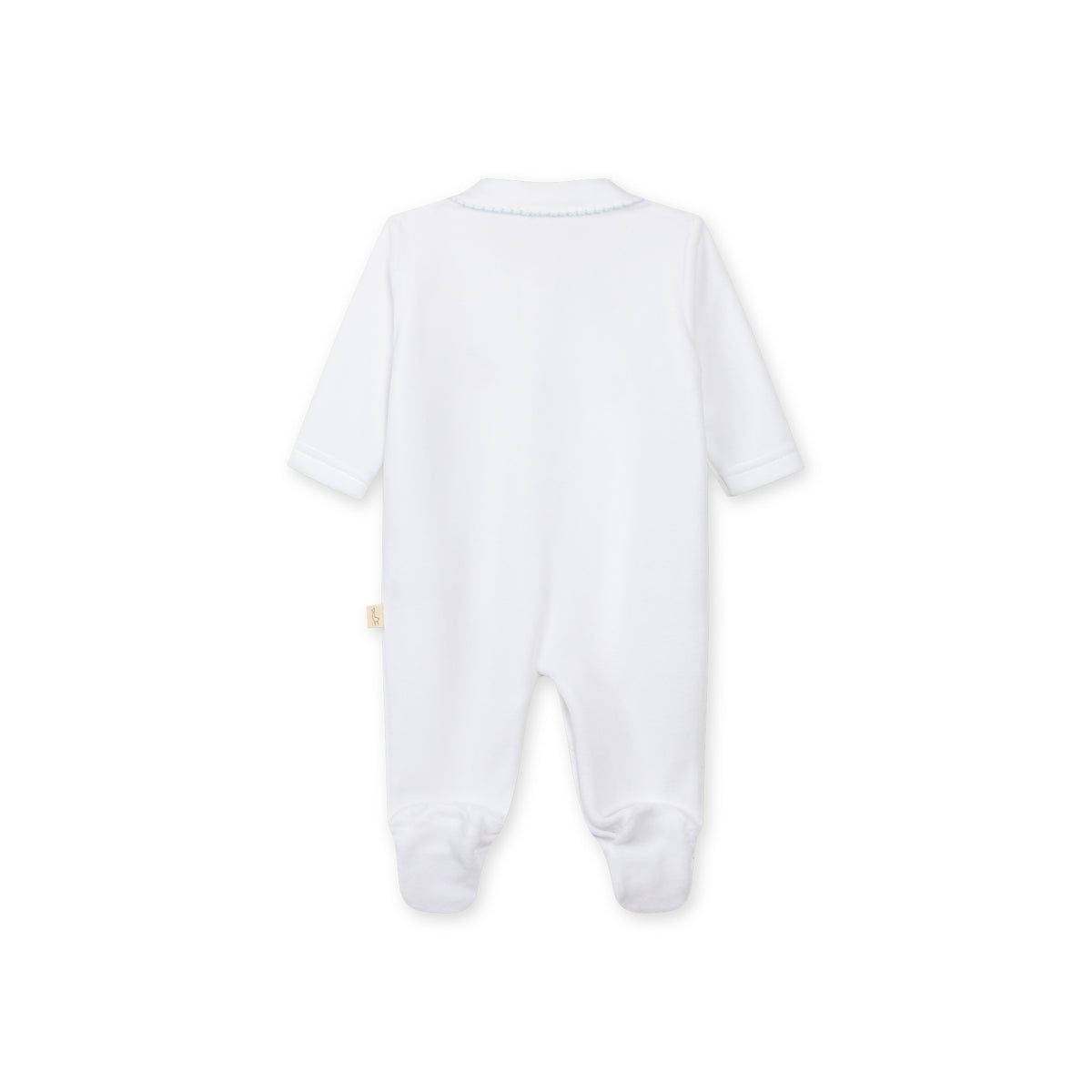 Hvit velour sparkedress til baby Rocking Horse lyseblå | BabyGi