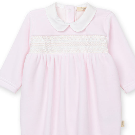 Lyserosa sparkedress til baby med volangkrage | BabyGi