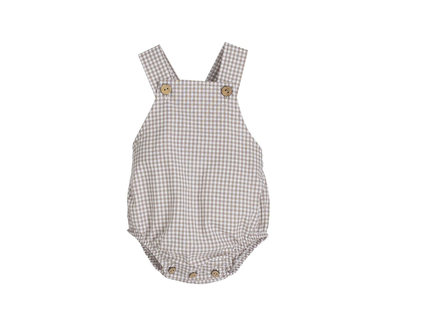 Beige rutete romper