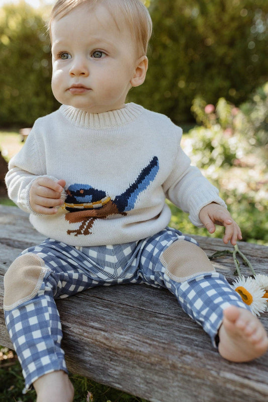 Rutete blå leggings