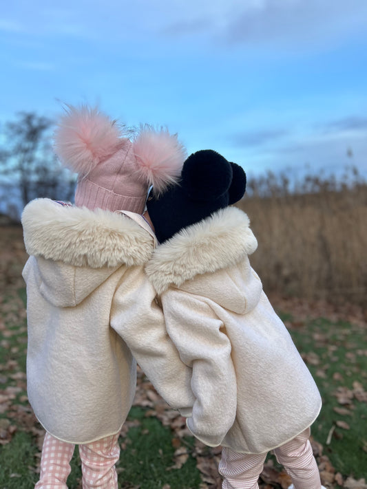 JAMIKS Victor ulljakke med fuskepels kremhvit