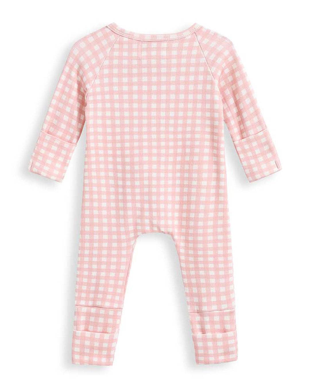 Rutete rosa ribbestrikket heldress