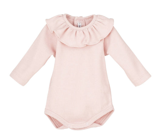 Pudderrosa body med krage