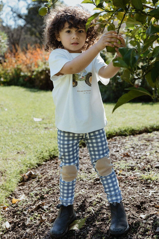 Rutete blå leggings