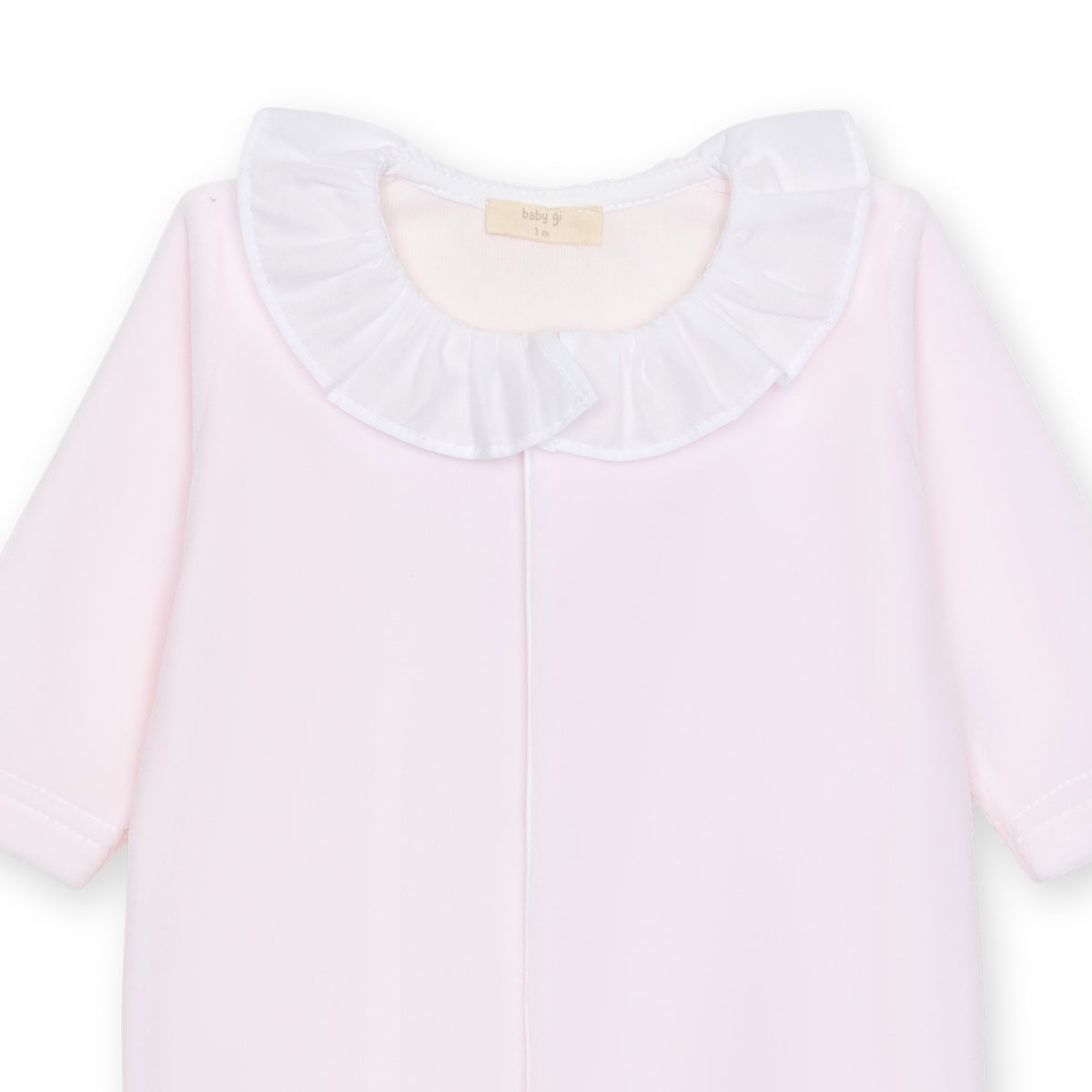Rosa sparkedress i velour med hvit krage | BabyGi