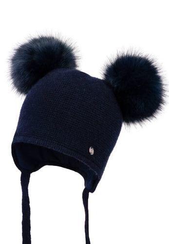 JAMIKS Berit lue med dusker marineblå