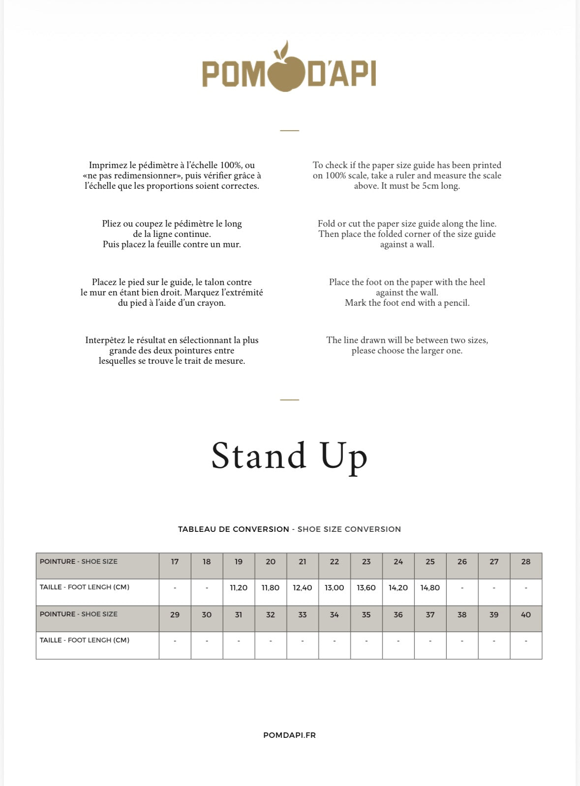 POM D'API - Stand up Salome marine