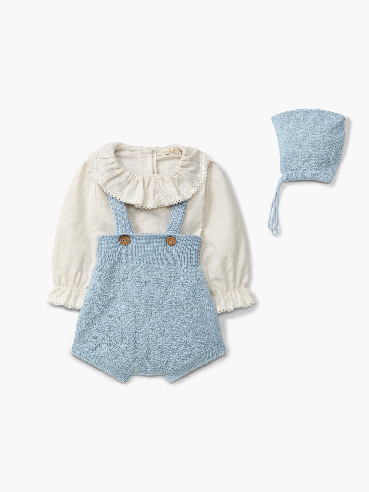 Pearl twill bodybluse med krage og volangdetaljer | Wedoble
