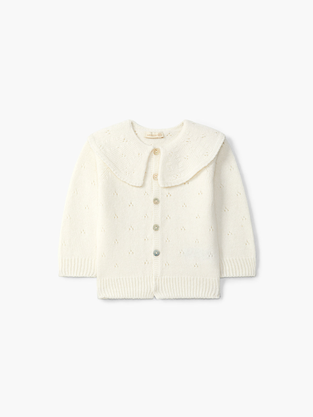 Strikket cardigan i ull med delikat strikkemønster | Wedoble