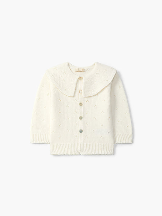 Strikket cardigan i ull med delikat strikkemønster | Wedoble