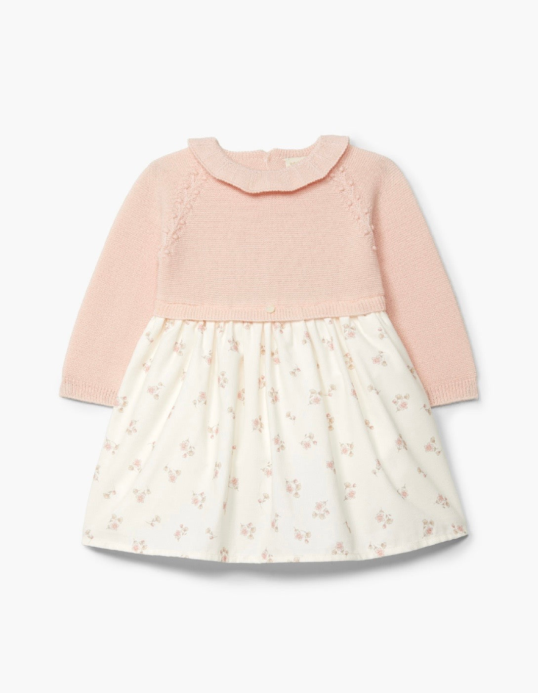 Kjole med blomsterprint og strikket overdel | Wedoble