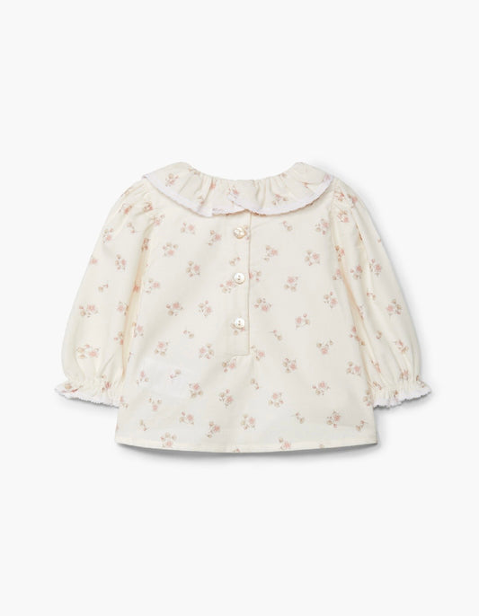Pearl bluse med blomsterprint og volangdetaljer | Wedoble