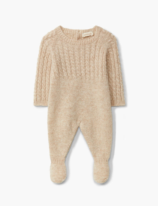 Strikket kabel babydrakt i ull | Wedoble