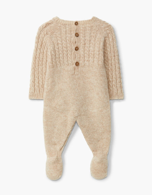 Strikket kabel babydrakt i ull | Wedoble