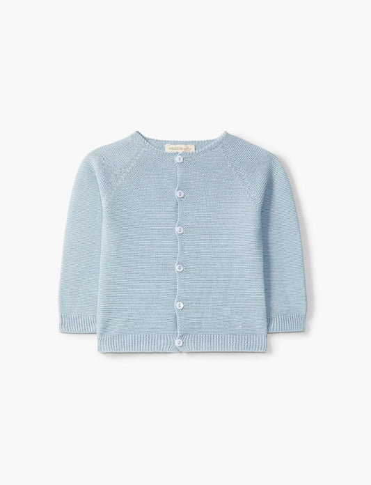 Lyseblå strikket cardigan i 100 % ull | Wedoble