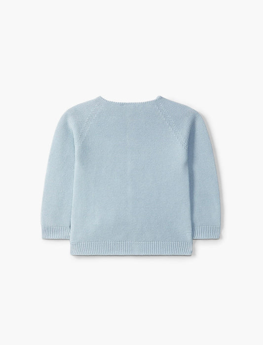 Lyseblå strikket cardigan i 100 % ull | Wedoble