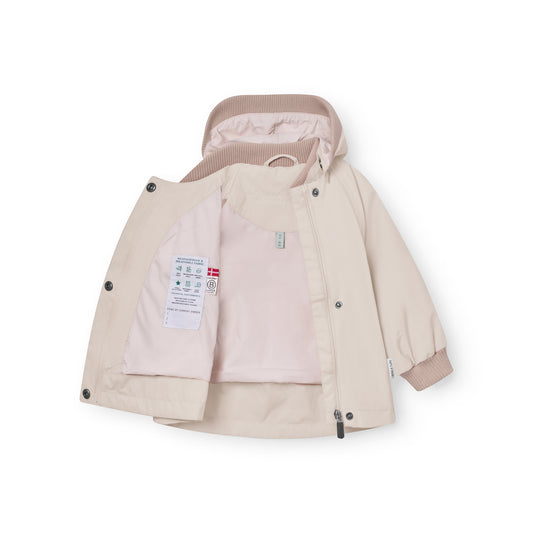 MINI A TURE vind- og vanntett jakke kremhvit