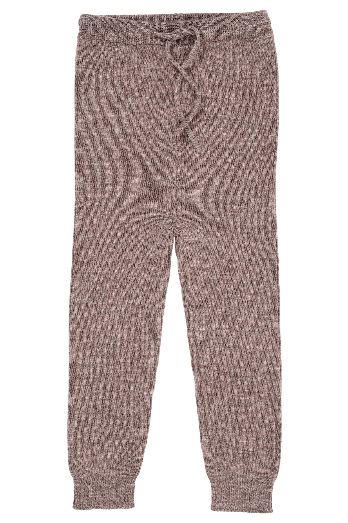 Beige ribbestrikket leggings i 100 % merinoull | Copenhagen Colors