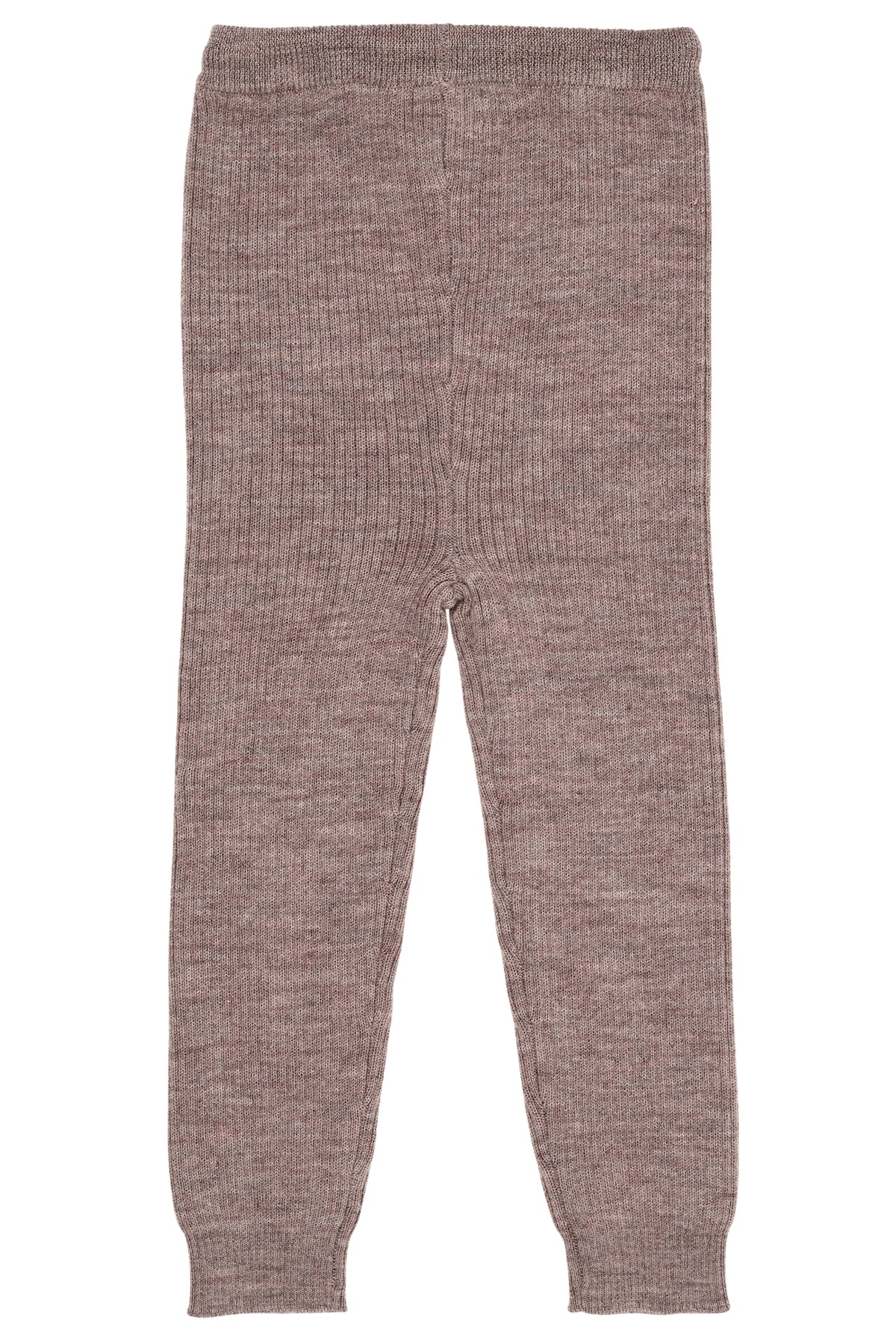 Beige ribbestrikket leggings i 100 % merinoull | Copenhagen Colors