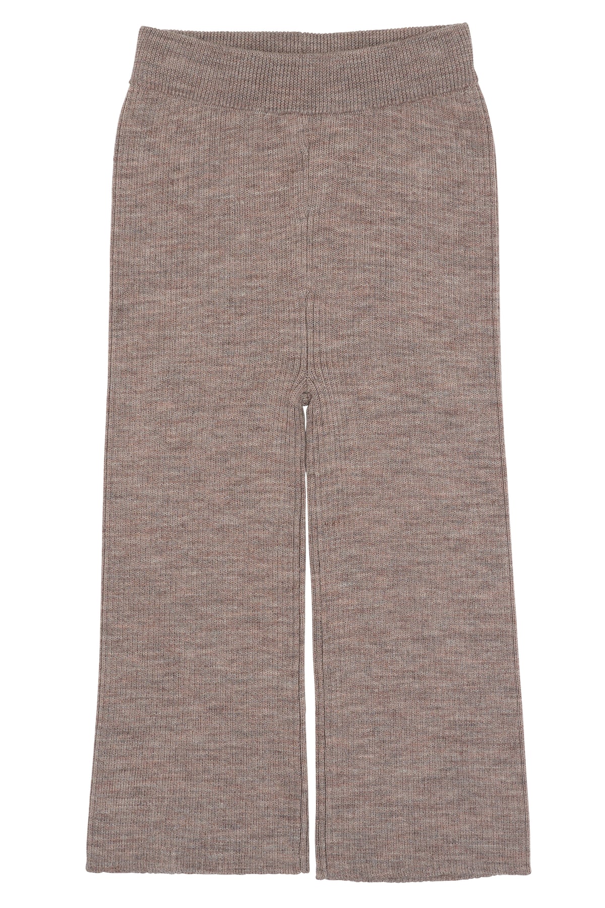 Beige ribbestrikket leggings med sleng i 100 % merinoull | Copenhagen Colors