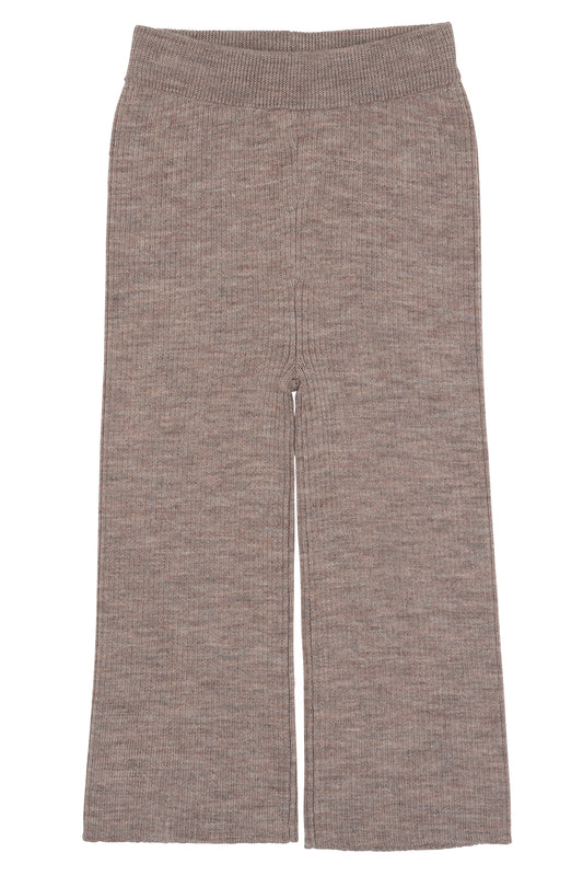 Beige ribbestrikket leggings med sleng i 100 % merinoull | Copenhagen Colors