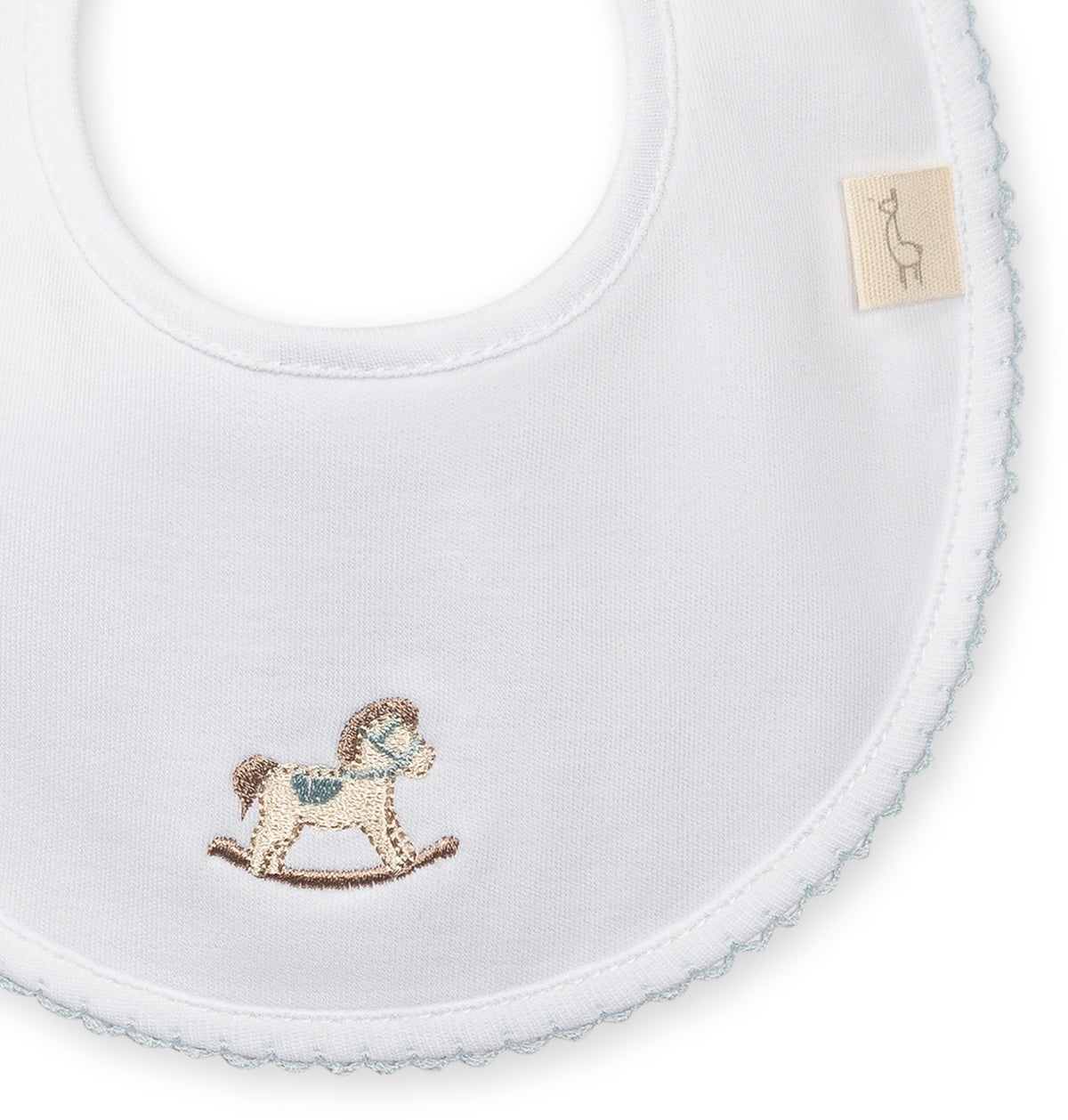 Hvit smekke til baby Rocking Horse Lyseblå | BabyGi
