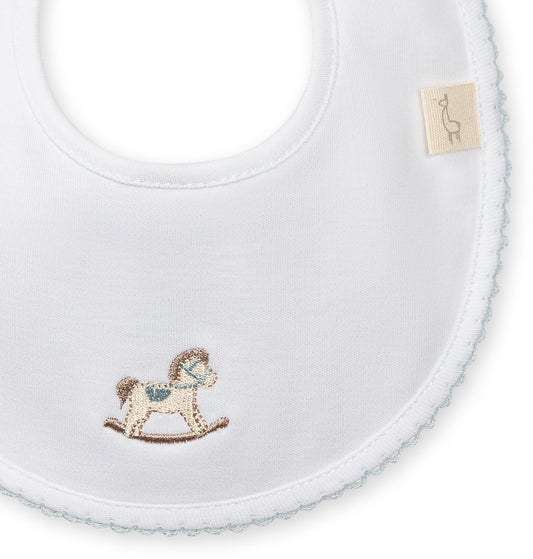 Hvit smekke til baby Rocking Horse Lyseblå | BabyGi