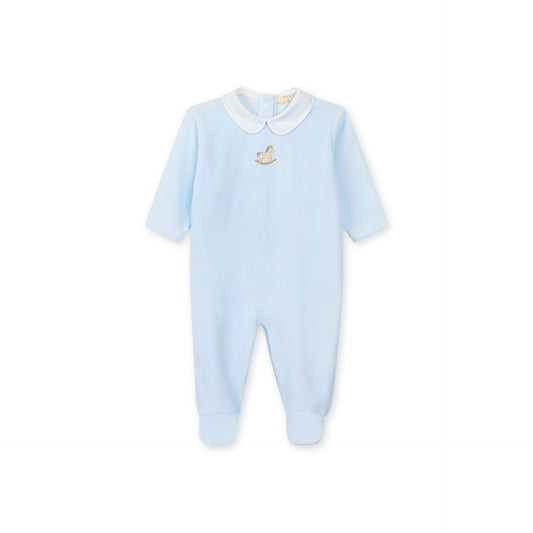 Lyseblå sparkedress til baby med krage | BabyGi