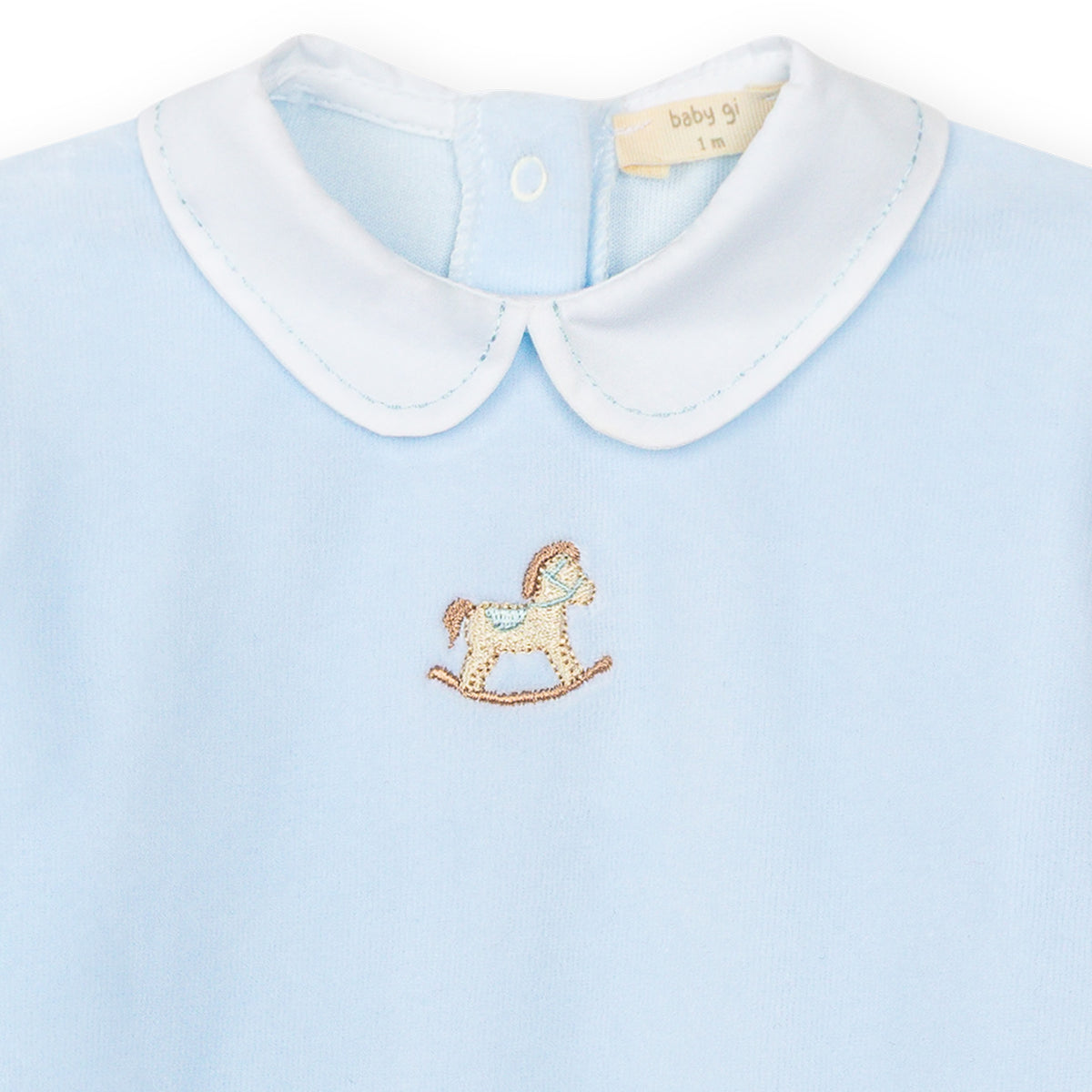 Lyseblå sparkedress til baby med krage | BabyGi