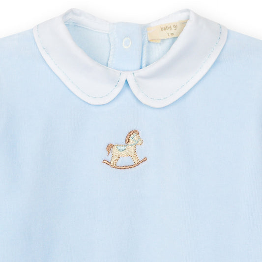 Lyseblå sparkedress til baby med krage | BabyGi