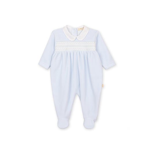 Lyseblå sparkedress til baby med krage | BabyGi