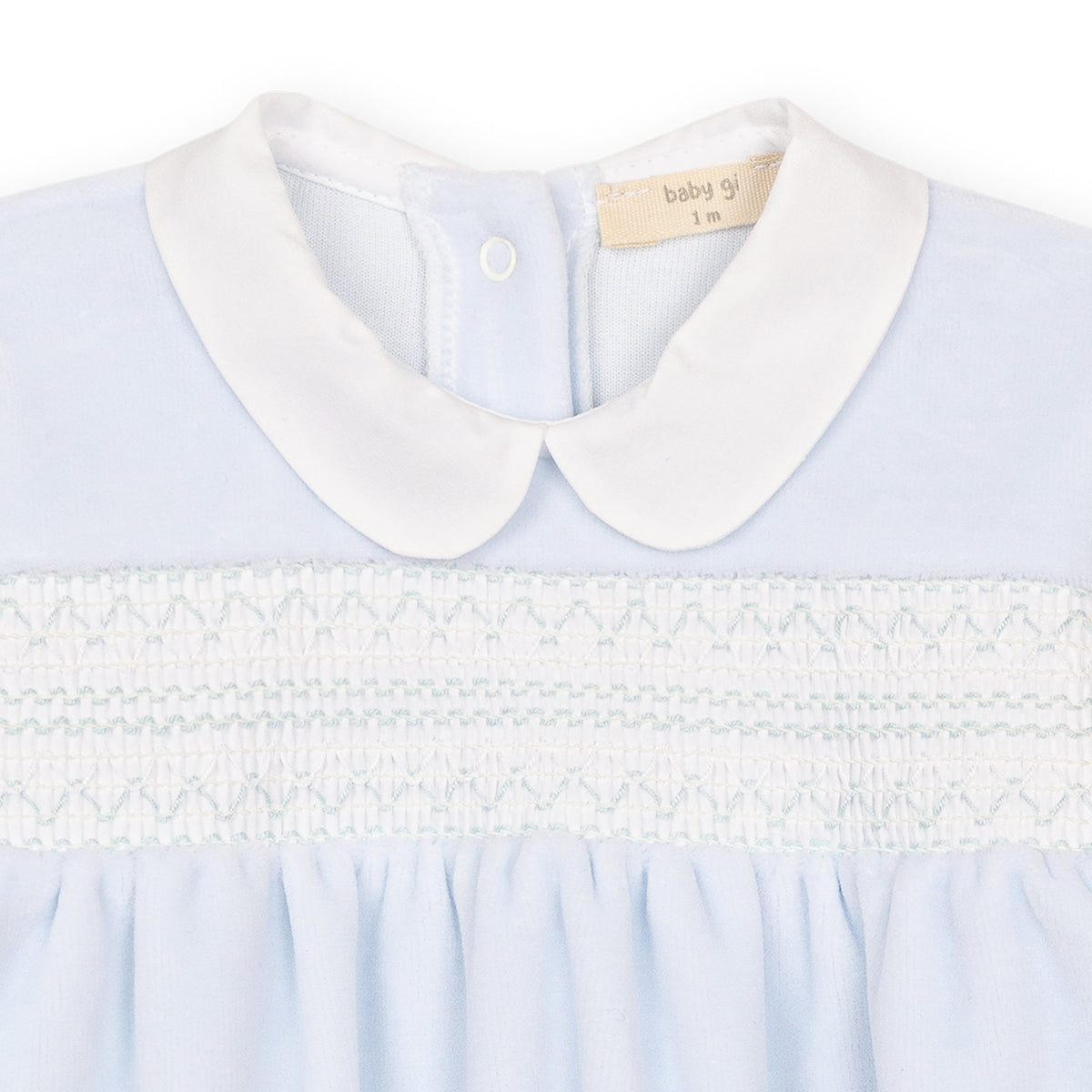Lyseblå sparkedress til baby med krage | BabyGi
