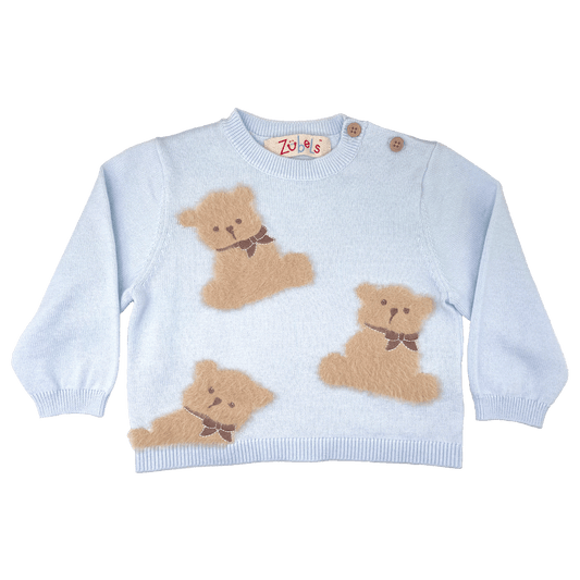 Søt lyseblå bamsegenser