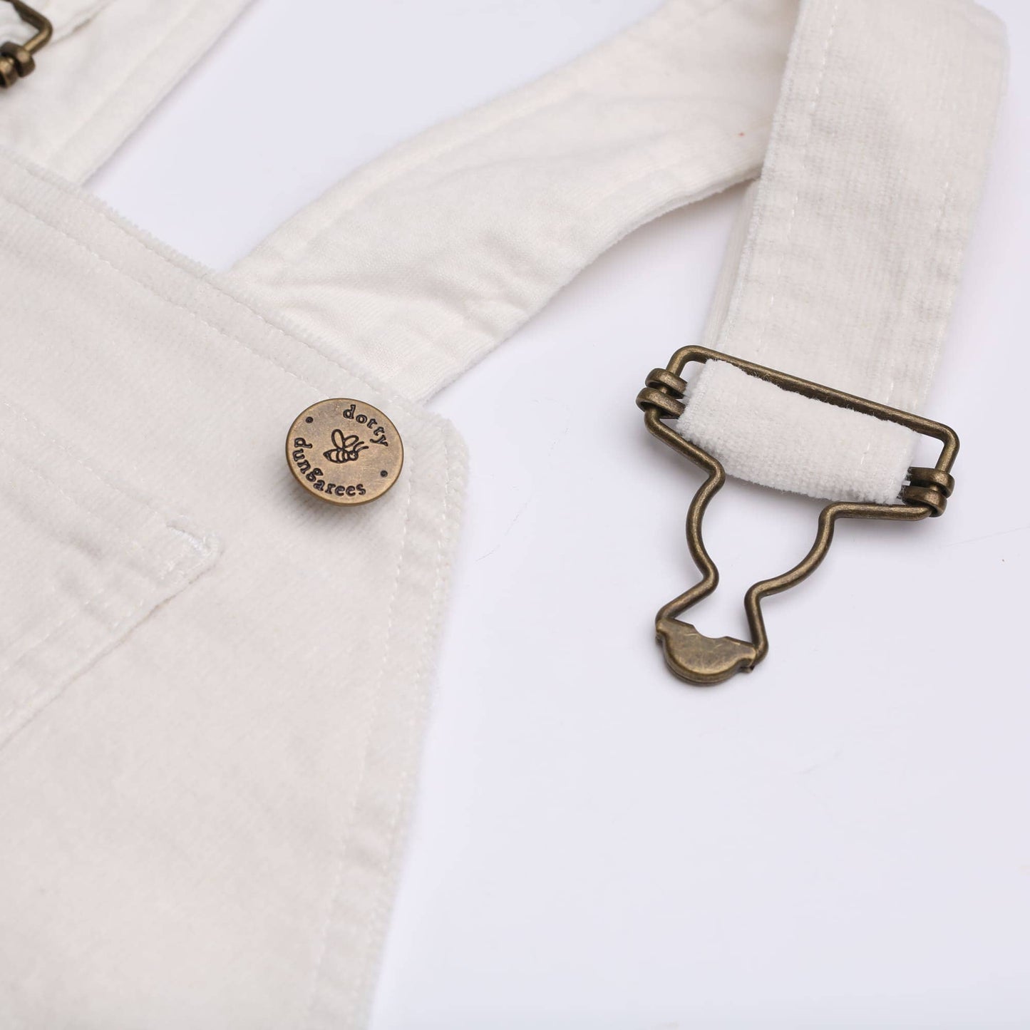 Dotty Dungarees snekkerbukse kremhvit